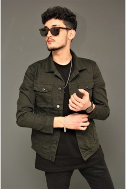 Bonissimo Erkek Haki Slim Fit Kot Ceket