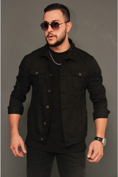 Bonissimo Erkek Slim Fit Siyah Kot Ceket