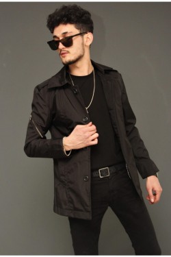 Bonissimo Erkek Siyah Trençkot