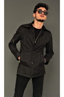 Bonissimo Erkek Siyah Trençkot