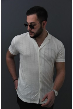 Bonissimo Erkek Beyaz Desenli Gömlek