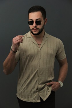 Bonissimo Erkek Krem Desenli Gömlek