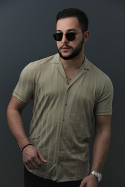 Bonissimo Erkek Krem Desenli Gömlek