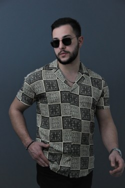 Bonissimo Erkek Kahverengi Baskılı Gömlek