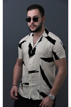 Bonissimo Erkek Siyah Baskılı Gömlek